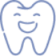 Smiling tooth character with happy expression, representing friendly dental care and family dentistry.