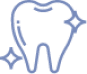 Tooth illustration with sparkles representing cleanliness and dental care excellence.